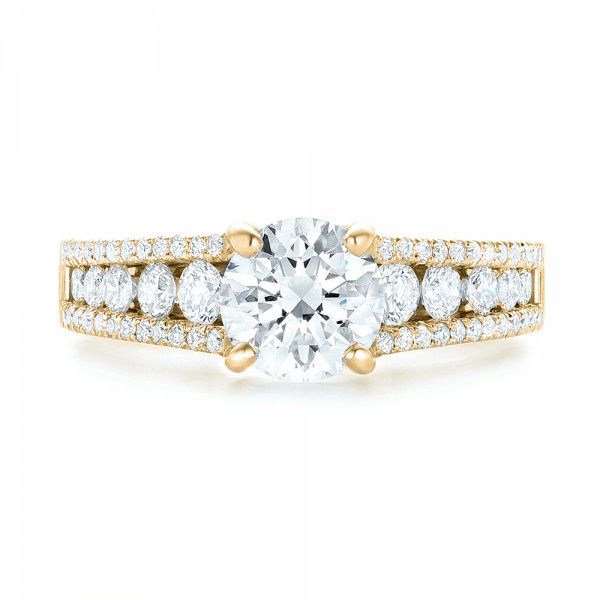 14k Yellow Gold 14k Yellow Gold Custom Diamond Engagement Ring - Top View -  102886