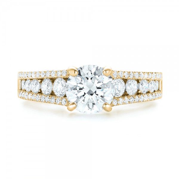 14k Yellow Gold 14k Yellow Gold Custom Diamond Engagement Ring - Top View - 102886