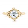 18k Yellow Gold 18k Yellow Gold Custom Diamond Engagement Ring - Top View -  102896 - Thumbnail