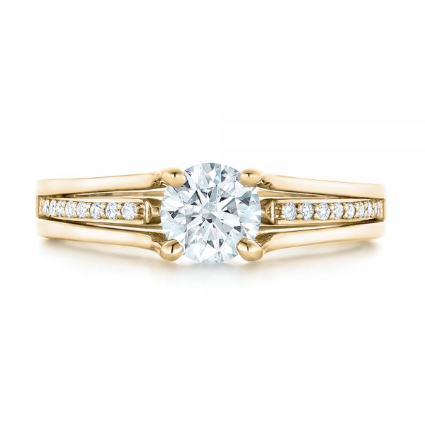 18k Yellow Gold 18k Yellow Gold Custom Diamond Engagement Ring - Top View -  102903
