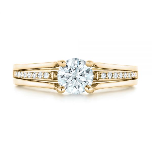 14k Yellow Gold 14k Yellow Gold Custom Diamond Engagement Ring - Top View - 102903