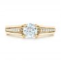 14k Yellow Gold 14k Yellow Gold Custom Diamond Engagement Ring - Top View -  102903 - Thumbnail