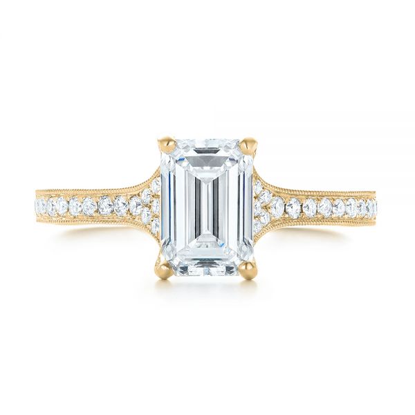 14k Yellow Gold 14k Yellow Gold Custom Diamond Engagement Ring - Top View -  102904