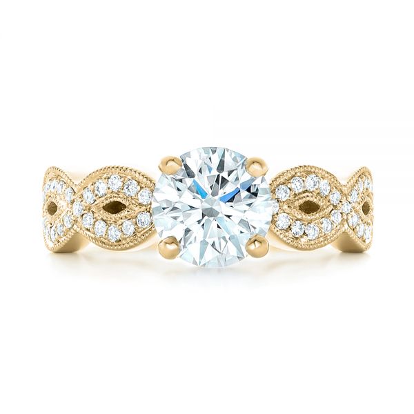 14k Yellow Gold 14k Yellow Gold Custom Diamond Engagement Ring - Top View - 102905