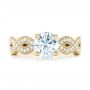 18k Yellow Gold 18k Yellow Gold Custom Diamond Engagement Ring - Top View -  102905 - Thumbnail