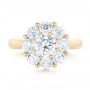 18k Yellow Gold Custom Diamond Engagement Ring - Top View -  102927 - Thumbnail