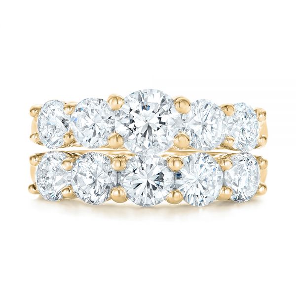 18k Yellow Gold 18k Yellow Gold Custom Diamond Engagement Ring - Top View -  102941