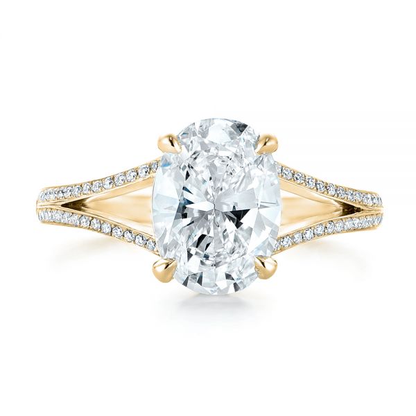 14k Yellow Gold 14k Yellow Gold Custom Diamond Engagement Ring - Top View -  102946