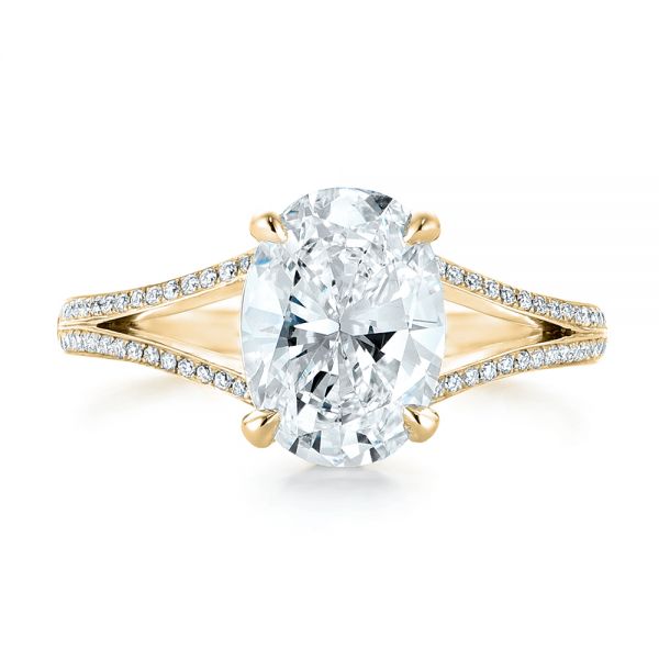 18k Yellow Gold 18k Yellow Gold Custom Diamond Engagement Ring - Top View -  102946