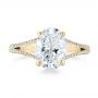 18k Yellow Gold 18k Yellow Gold Custom Diamond Engagement Ring - Top View -  102946 - Thumbnail