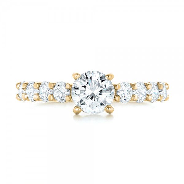 18k Yellow Gold 18k Yellow Gold Custom Diamond Engagement Ring - Top View -  102955