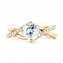 18k Yellow Gold 18k Yellow Gold Custom Diamond Engagement Ring - Top View -  102969 - Thumbnail