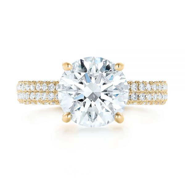 14k Yellow Gold 14k Yellow Gold Custom Diamond Engagement Ring - Top View -  102971