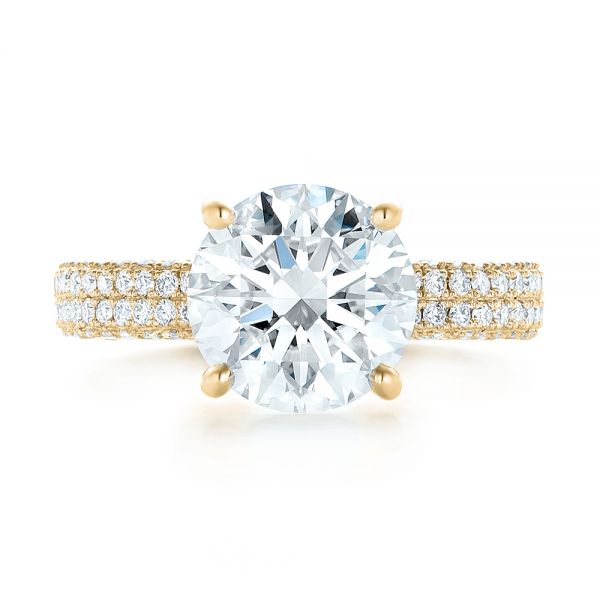 14k Yellow Gold 14k Yellow Gold Custom Diamond Engagement Ring - Top View - 102971