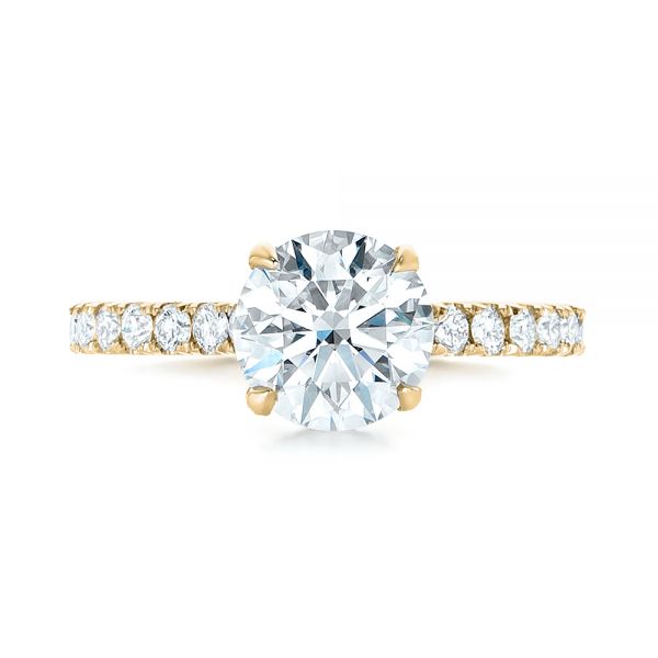 14k Yellow Gold 14k Yellow Gold Custom Diamond Engagement Ring - Top View -  102995