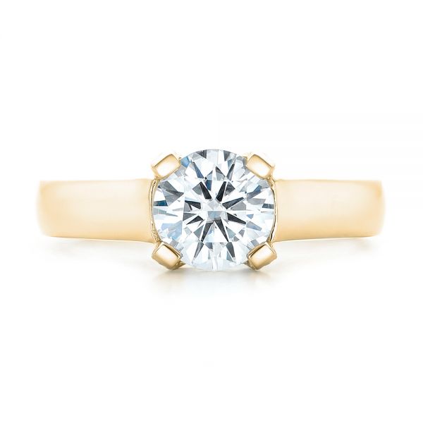 18k Yellow Gold 18k Yellow Gold Custom Diamond Engagement Ring - Top View -  102996