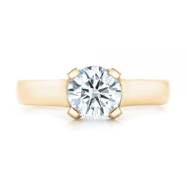 18k Yellow Gold 18k Yellow Gold Custom Diamond Engagement Ring - Top View - 102996