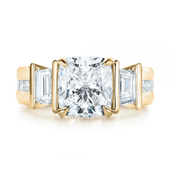 14k Yellow Gold 14k Yellow Gold Custom Diamond Engagement Ring - Top View - 103017