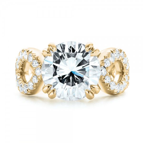 14k Yellow Gold 14k Yellow Gold Custom Diamond Engagement Ring - Top View -  103042