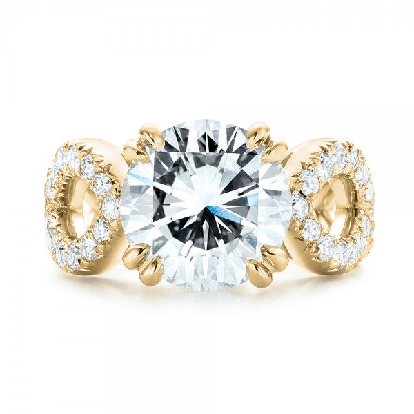 14k Yellow Gold 14k Yellow Gold Custom Diamond Engagement Ring - Top View - 103042