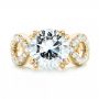 18k Yellow Gold 18k Yellow Gold Custom Diamond Engagement Ring - Top View -  103042 - Thumbnail
