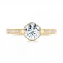 18k Yellow Gold 18k Yellow Gold Custom Diamond Engagement Ring - Top View -  103053 - Thumbnail