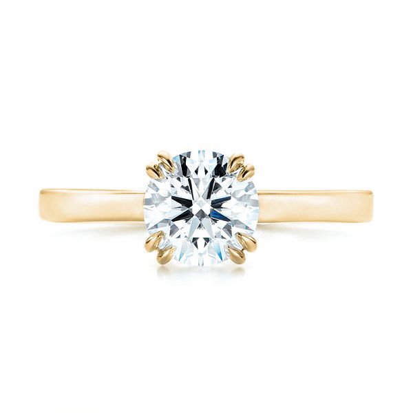 18k Yellow Gold 18k Yellow Gold Custom Diamond Engagement Ring - Top View -  103057