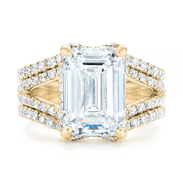 14k Yellow Gold 14k Yellow Gold Custom Diamond Engagement Ring - Top View -  103138