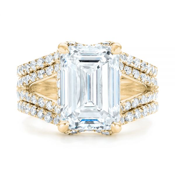 14k Yellow Gold 14k Yellow Gold Custom Diamond Engagement Ring - Top View - 103138