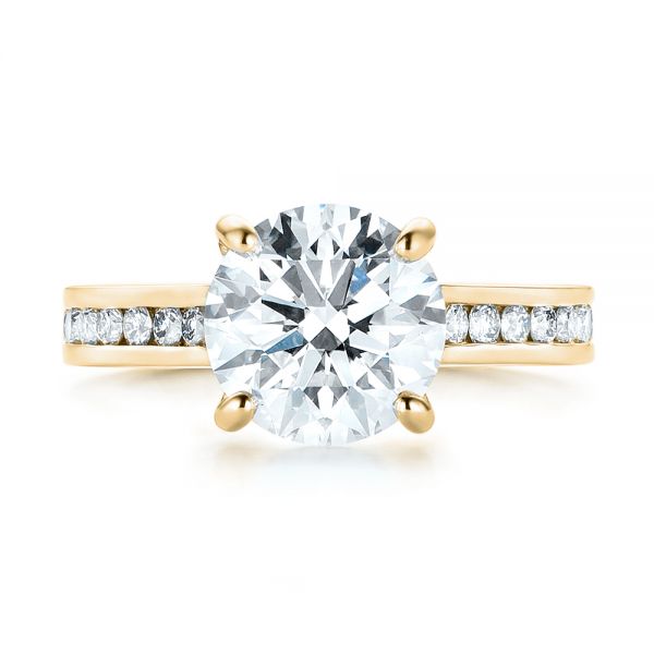 14k Yellow Gold 14k Yellow Gold Custom Diamond Engagement Ring - Top View -  103150