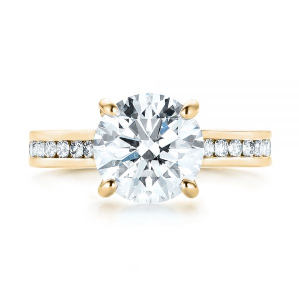 14k Yellow Gold 14k Yellow Gold Custom Diamond Engagement Ring - Top View - 103150