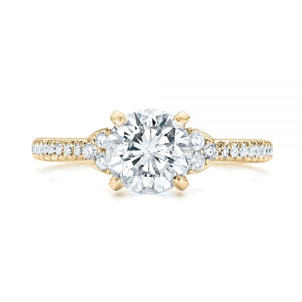 14k Yellow Gold 14k Yellow Gold Custom Diamond Engagement Ring - Top View - 103219