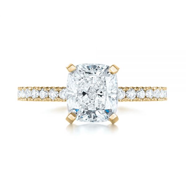 14k Yellow Gold 14k Yellow Gold Custom Diamond Engagement Ring - Top View -  103222