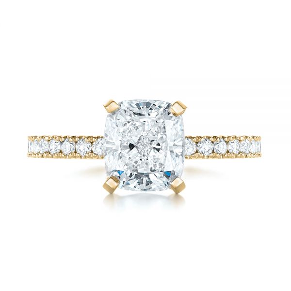 14k Yellow Gold 14k Yellow Gold Custom Diamond Engagement Ring - Top View - 103222