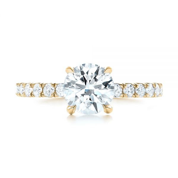 14k Yellow Gold 14k Yellow Gold Custom Diamond Engagement Ring - Top View -  103235