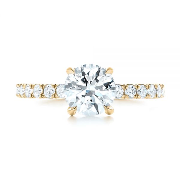 14k Yellow Gold 14k Yellow Gold Custom Diamond Engagement Ring - Top View - 103235