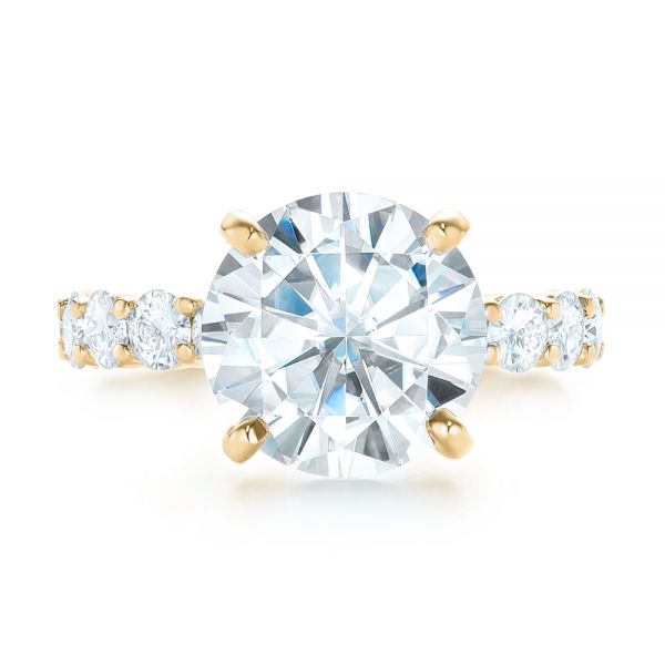 18k Yellow Gold 18k Yellow Gold Custom Diamond Engagement Ring - Top View -  103336