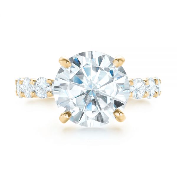 14k Yellow Gold 14k Yellow Gold Custom Diamond Engagement Ring - Top View - 103336