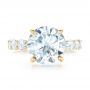 18k Yellow Gold 18k Yellow Gold Custom Diamond Engagement Ring - Top View -  103336 - Thumbnail