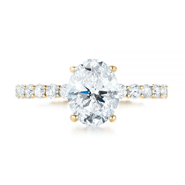 18k Yellow Gold 18k Yellow Gold Custom Diamond Engagement Ring - Top View -  103355