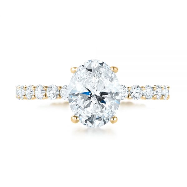 18k Yellow Gold 18k Yellow Gold Custom Diamond Engagement Ring - Top View - 103355