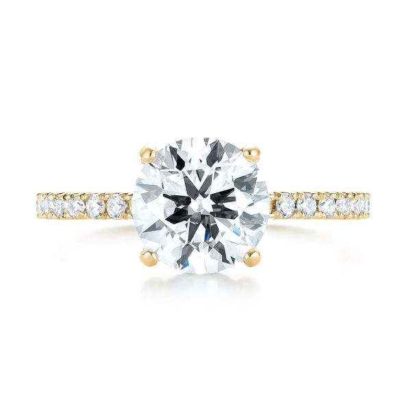 14k Yellow Gold 14k Yellow Gold Custom Diamond Engagement Ring - Top View -  103369