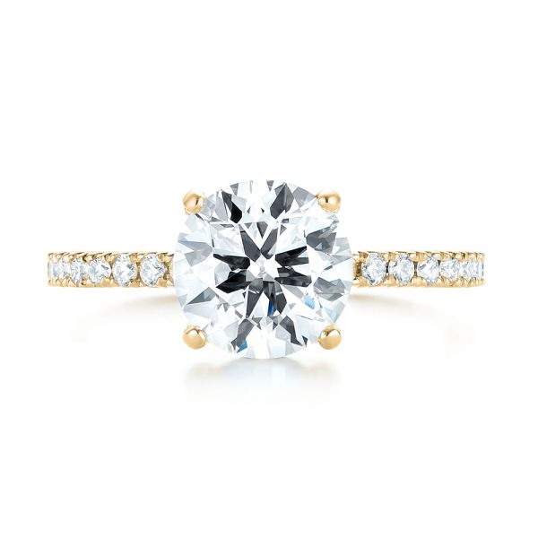 14k Yellow Gold 14k Yellow Gold Custom Diamond Engagement Ring - Top View - 103369