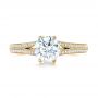 18k Yellow Gold 18k Yellow Gold Custom Diamond Engagement Ring - Top View -  103428 - Thumbnail