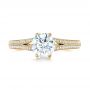 18k Yellow Gold 18k Yellow Gold Custom Diamond Engagement Ring - Top View -  103428 - Thumbnail