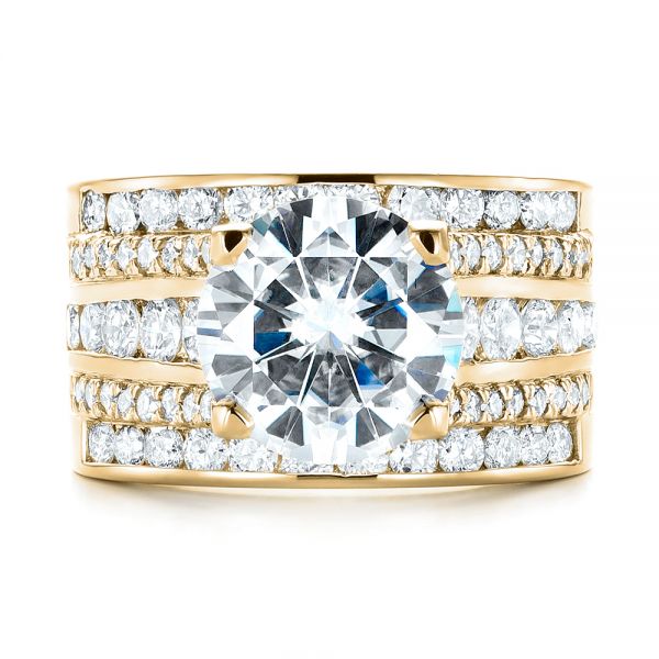 18k Yellow Gold 18k Yellow Gold Custom Diamond Engagement Ring - Top View -  103487