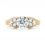 18k Yellow Gold 18k Yellow Gold Custom Diamond Engagement Ring - Top View -  103519 - Thumbnail