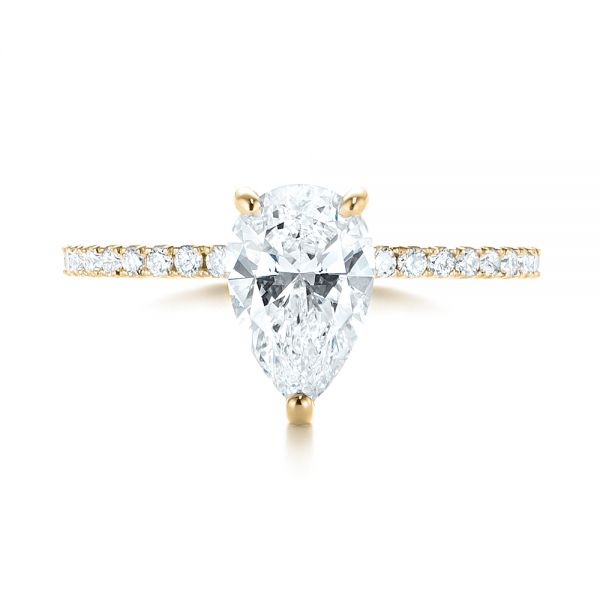 18k Yellow Gold 18k Yellow Gold Custom Diamond Engagement Ring - Top View -  103604