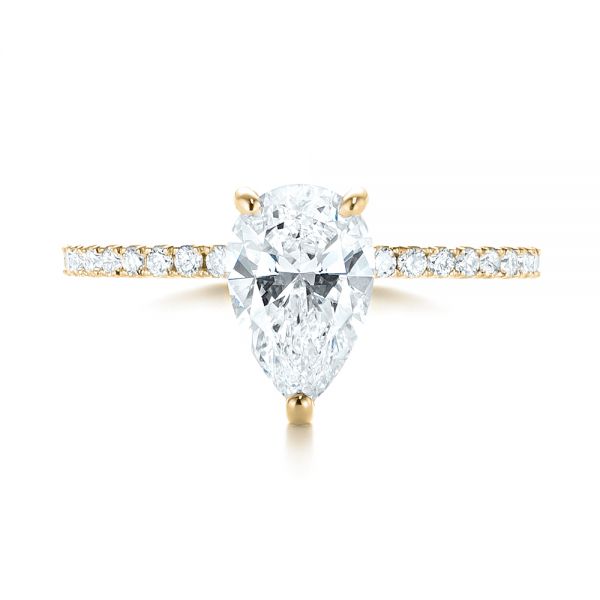 14k Yellow Gold 14k Yellow Gold Custom Diamond Engagement Ring - Top View - 103604