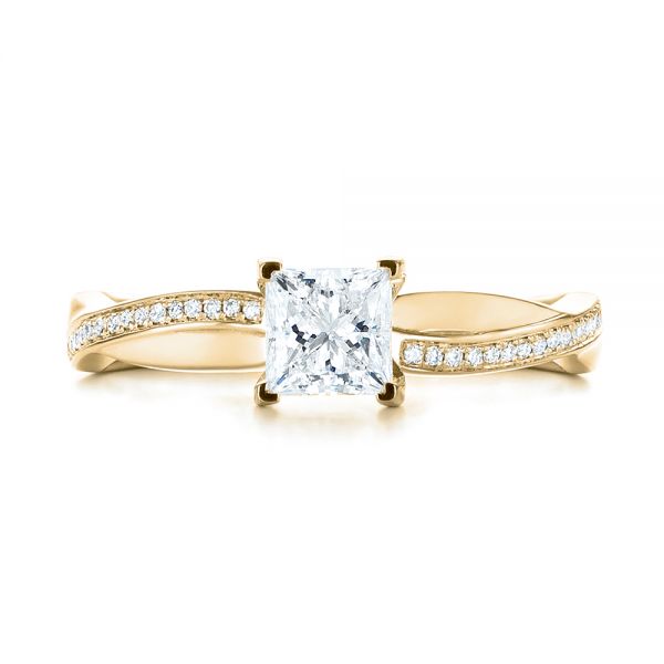 18k Yellow Gold 18k Yellow Gold Custom Diamond Engagement Ring - Top View -  103637